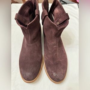 Burgundy booties